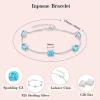 image:imageBirthstone Bracelet for Women 925 Sterling Silver Dainty Princess Cut Link Bracelet Jewelry for Mom Wife03 March  Aquamarine