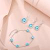 image:imageBirthstone Bracelet for Women 925 Sterling Silver Dainty Princess Cut Link Bracelet Jewelry for Mom Wife03 March  Aquamarine