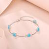 image:imageBirthstone Bracelet for Women 925 Sterling Silver Dainty Princess Cut Link Bracelet Jewelry for Mom Wife03 March  Aquamarine