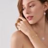 image:imageBirthstone Bracelet for Women 925 Sterling Silver Dainty Princess Cut Link Bracelet Jewelry for Mom Wife04 April  Zirconia  Rose Gold Plated
