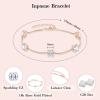 image:imageBirthstone Bracelet for Women 925 Sterling Silver Dainty Princess Cut Link Bracelet Jewelry for Mom Wife04 April  Zirconia  Rose Gold Plated