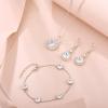 image:imageBirthstone Bracelet for Women 925 Sterling Silver Dainty Princess Cut Link Bracelet Jewelry for Mom Wife04 April  Zirconia  Rose Gold Plated
