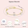 image:imageBirthstone Bracelet for Women 925 Sterling Silver Dainty Princess Cut Link Bracelet Jewelry for Mom Wife04 April  Zirconia  Yellow Gold Plated
