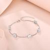 image:imageBirthstone Bracelet for Women 925 Sterling Silver Dainty Princess Cut Link Bracelet Jewelry for Mom Wife04 April  Zirconia