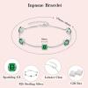 image:imageBirthstone Bracelet for Women 925 Sterling Silver Dainty Princess Cut Link Bracelet Jewelry for Mom Wife05 May  Emerald