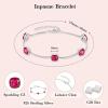image:imageBirthstone Bracelet for Women 925 Sterling Silver Dainty Princess Cut Link Bracelet Jewelry for Mom Wife07 July  Ruby