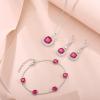 image:imageBirthstone Bracelet for Women 925 Sterling Silver Dainty Princess Cut Link Bracelet Jewelry for Mom Wife07 July  Ruby
