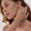 image:imageBirthstone Bracelet for Women 925 Sterling Silver Dainty Princess Cut Link Bracelet Jewelry for Mom Wife09 September  Sapphire