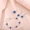 image:imageBirthstone Bracelet for Women 925 Sterling Silver Dainty Princess Cut Link Bracelet Jewelry for Mom Wife09 September  Sapphire