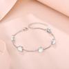 image:imageBirthstone Bracelet for Women 925 Sterling Silver Dainty Princess Cut Link Bracelet Jewelry for Mom Wife10 October  Opal