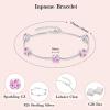 image:imageBirthstone Bracelet for Women 925 Sterling Silver Dainty Princess Cut Link Bracelet Jewelry for Mom Wife10 October  Pink Tourmaline