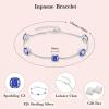 image:imageBirthstone Bracelet for Women 925 Sterling Silver Dainty Princess Cut Link Bracelet Jewelry for Mom Wife12 December  Tanzanite
