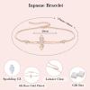 image:imageCross Bracelet for Women 925 Sterling Silver Infinity Butterfly Birthstone Link Bracelet Crucifix Religious Jewelry for Women04 April  Zirconia  Rose Gold Plated