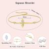 image:imageCross Bracelet for Women 925 Sterling Silver Infinity Butterfly Birthstone Link Bracelet Crucifix Religious Jewelry for Women04 April  Zirconia  Yellow Gold Plated