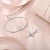 image:imageCross Bracelet for Women 925 Sterling Silver Infinity Butterfly Birthstone Link Bracelet Crucifix Religious Jewelry for Women04 April  Zirconia