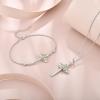 image:imageCross Bracelet for Women 925 Sterling Silver Infinity Butterfly Birthstone Link Bracelet Crucifix Religious Jewelry for Women08 August  Peridot