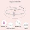 image:imageCross Bracelet for Women 925 Sterling Silver Infinity Butterfly Birthstone Link Bracelet Crucifix Religious Jewelry for Women10 October  Pink Tourmaline