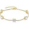 image:imageBirthstone Bracelet for Women 925 Sterling Silver Dainty Princess Cut Link Bracelet Jewelry for Mom Wife04 April  Zirconia  Yellow Gold Plated