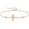 image:imageCross Bracelet for Women 925 Sterling Silver Infinity Butterfly Birthstone Link Bracelet Crucifix Religious Jewelry for Women04 April  Zirconia  Rose Gold Plated