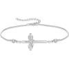 image:imageCross Bracelet for Women 925 Sterling Silver Infinity Butterfly Birthstone Link Bracelet Crucifix Religious Jewelry for Women04 April  Zirconia