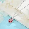 image:imageBirthstone Necklace for Women 925 Sterling Silver Oval Cut Cubic Zirconia Pendant Jewelry for Her01 January  Garnet