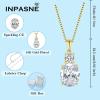 image:imageBirthstone Necklace for Women 925 Sterling Silver Oval Cut Cubic Zirconia Pendant Jewelry for Her04 April  Zirconia  Gold Plated