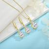 image:imageBirthstone Necklace for Women 925 Sterling Silver Oval Cut Cubic Zirconia Pendant Jewelry for Her04 April  Zirconia  Gold Plated
