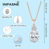 image:imageBirthstone Necklace for Women 925 Sterling Silver Oval Cut Cubic Zirconia Pendant Jewelry for Her04 April  Zirconia  Rose Gold Plated