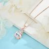 image:imageBirthstone Necklace for Women 925 Sterling Silver Oval Cut Cubic Zirconia Pendant Jewelry for Her04 April  Zirconia  Rose Gold Plated