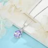 image:imageBirthstone Necklace for Women 925 Sterling Silver Oval Cut Cubic Zirconia Pendant Jewelry for Her06 June  Alexandrite