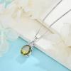 image:imageBirthstone Necklace for Women 925 Sterling Silver Oval Cut Cubic Zirconia Pendant Jewelry for Her08 August  Peridot