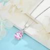 image:imageBirthstone Necklace for Women 925 Sterling Silver Oval Cut Cubic Zirconia Pendant Jewelry for Her10 October  Pink Tourmaline