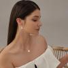 image:imageBirthstone Necklace for Women 925 Sterling Silver Princess Cut Halo Necklace Pendant Jewelry Gifts for Her04 April  Zirconia  Rose Gold Plated