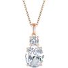 image:imageBirthstone Necklace for Women 925 Sterling Silver Oval Cut Cubic Zirconia Pendant Jewelry for Her04 April  Zirconia  Rose Gold Plated