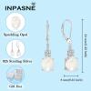 image:imageOval Dangle Drop Earrings for Women 925 Sterling Silver Leverback Earrings Birthstone Jewelry Gifts for Her10 October  Opal
