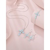 image:imageCross Necklace Earrings Bracelet 925 Sterling Silver Aquamarine Jewelry Set Gemstone Crucifix Religious March Birthstone Jewelry for Women