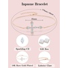 image:image18K Rose Gold Plated Cross Necklace Earrings Bracelet 925 Sterling Silver Cubic Zirconia Jewelry Set Gemstone Crucifix Religious April Birthstone Jewelry for Women