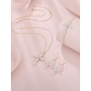 image:image18K Rose Gold Plated Cross Necklace Earrings Bracelet 925 Sterling Silver Cubic Zirconia Jewelry Set Gemstone Crucifix Religious April Birthstone Jewelry for Women