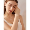 image:image18K Rose Gold Plated Cross Necklace and Earrings 925 Sterling Silver Cubic Zirconia Jewelry Set Gemstone Crucifix Religious Pendant Dangle Earrings April Birthstone Jewelry for Mom Wife