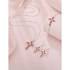 image:imageCross Necklace Earrings Bracelet 925 Sterling Silver Garnet Jewelry Set Gemstone Crucifix Religious January Birthstone Jewelry for Women