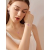 image:imageCross Necklace Earrings Bracelet 925 Sterling Silver Ruby Jewelry Set Gemstone Crucifix Religious July Birthstone Jewelry for Women