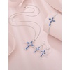 image:imageCross Necklace Earrings Bracelet 925 Sterling Silver Sapphire Jewelry Set Gemstone Crucifix Religious September Birthstone Jewelry for Women