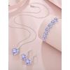 image:imageAlexandrite Jewelry Set Silver Tone Heart Shaped June Birthstone Necklace Earrings Bracelet for Women
