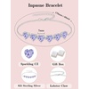 image:imageAlexandrite Jewelry Set Silver Tone Heart Shaped June Birthstone Necklace Earrings Bracelet for Women