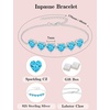 image:imageAquamarine Jewelry Set Silver Tone Heart Shaped March Birthstone Necklace Earrings Bracelet for Women