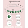 image:imageEmerald Jewelry Set Silver Tone Heart Shaped May Birthstone Necklace Earrings Bracelet for Women