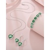 image:imageEmerald Jewelry Set Silver Tone Heart Shaped May Birthstone Pendant Necklace Dangle Drop Earrings for Women