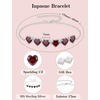 image:imageGarnet Jewelry Set Silver Tone Heart Shaped January Birthstone Necklace Earrings Bracelet for Women