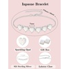 image:imageOpal Jewelry Set Silver Tone Heart Shaped October Birthstone Necklace Earrings Bracelet for Women