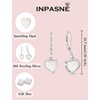 image:imageOpal Jewelry Set Silver Tone Heart Shaped October Birthstone Pendant Necklace Dangle Drop Earrings for Women